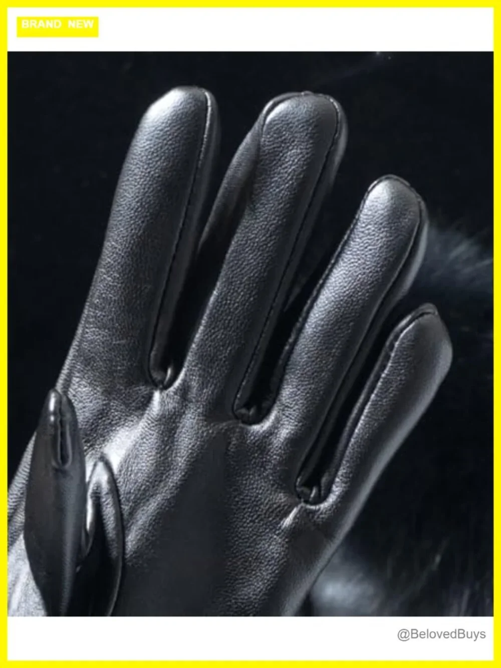 2-in-1 Real Fur Headband & Lambskin Leather Gloves with Fox Fur Cuffs